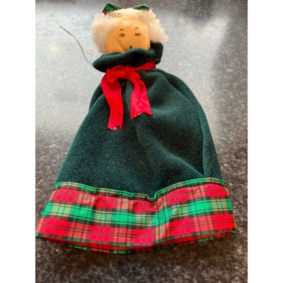 Vtg 1970's Detroit Artist Mary Ewald Pen & Ink Art Christmas Ornament Girl - Picture 4 of 7